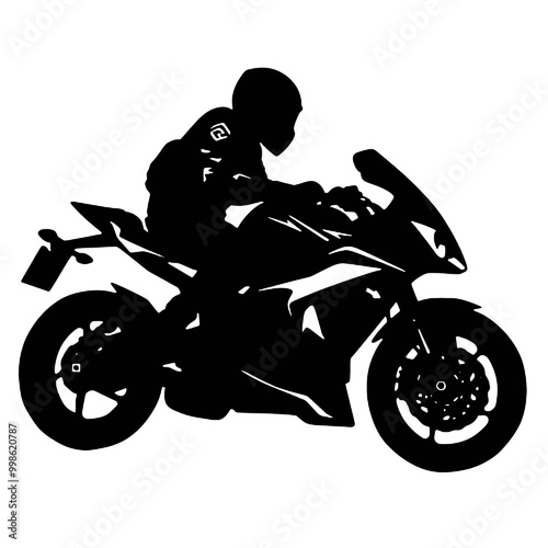 Monochromatic Silhouette of Motorbike vector illustration