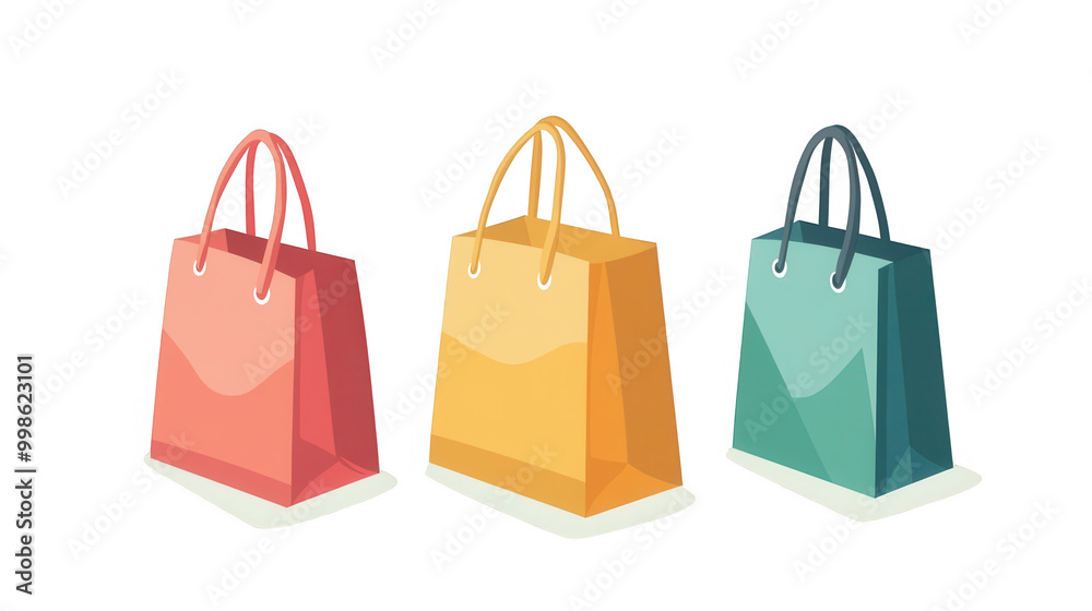 Shopping bags simple vector for Cyber Monday shopping and sales, PNG file, isolated on white, transparent background.