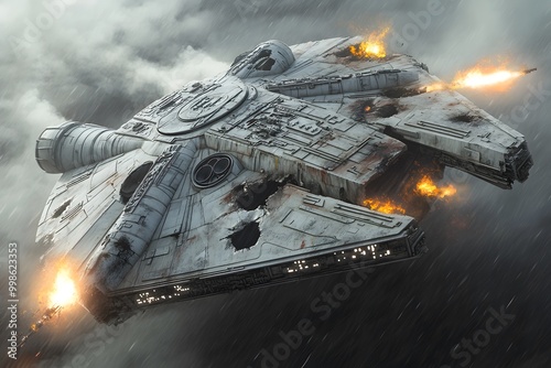 Wallpaper Mural Millennium Falcon Under Fire Torontodigital.ca