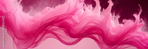 a vibrant abstract composition of pink and purple hues, with swirling and curling patterns that create a dynamic and captivating visual effect photo