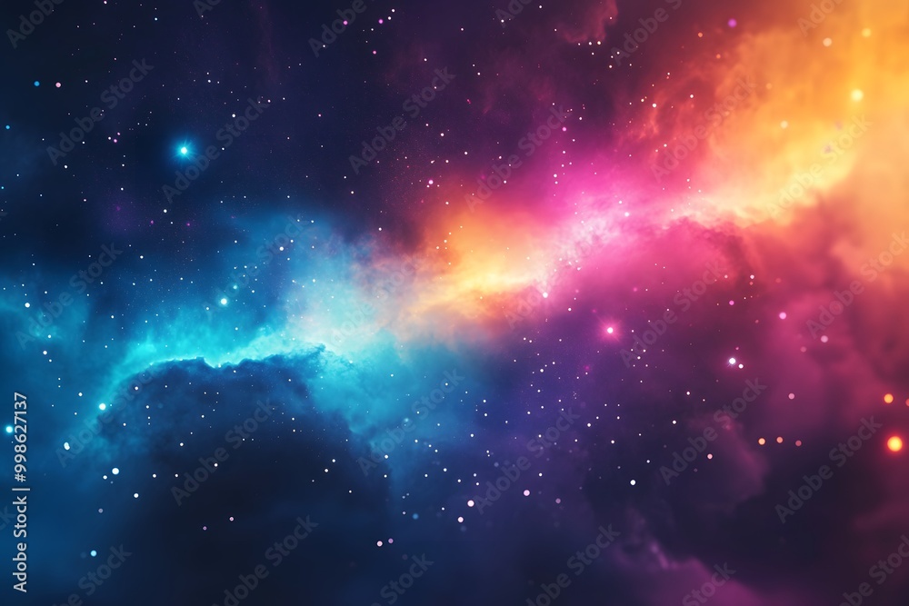 Fototapeta premium beautiful nebula with a lot of glowing stars in galaxy in the space