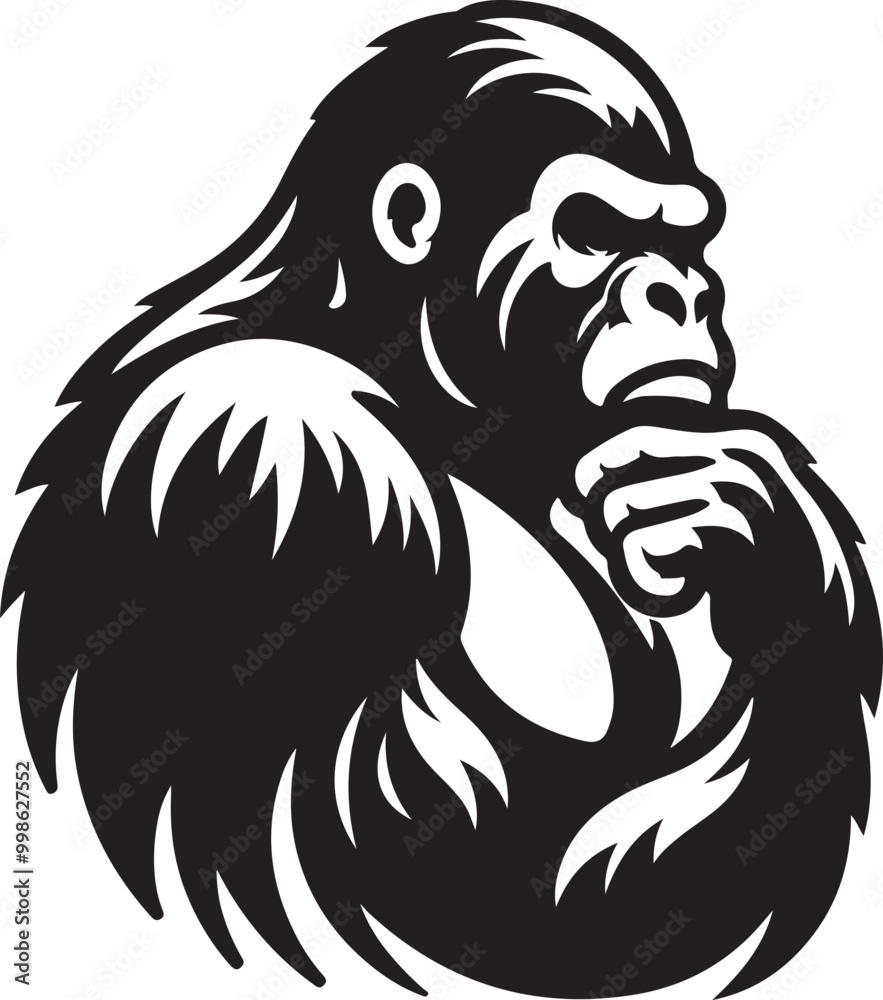 gorilla silhouette icon design vector style