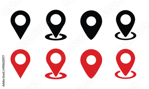 Set of map pin location icons. Location or map pin icon symbol set vector illustration