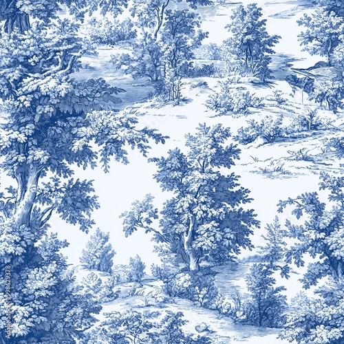 A classic blue-and-white pa...