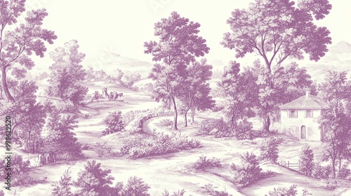 A serene landscape in purpl...