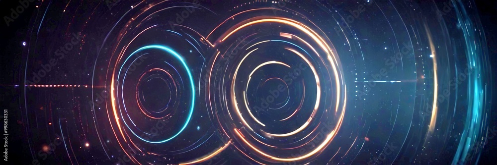 Fototapeta premium a complex network of concentric circles and lines, creating a visually striking abstract pattern