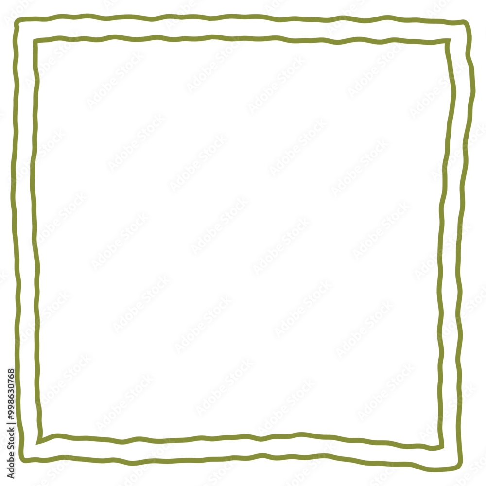 Obraz premium Double olive green-lined square frame2