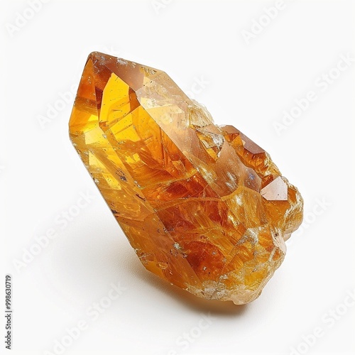 Natural citrine on white background