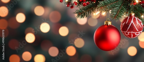 Merry Christmas and Happy New Year holiday background