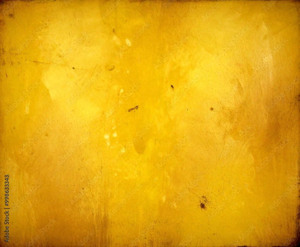 Obraz premium a textured yellow surface with small white specks and stains, giving it a worn and aged appearance