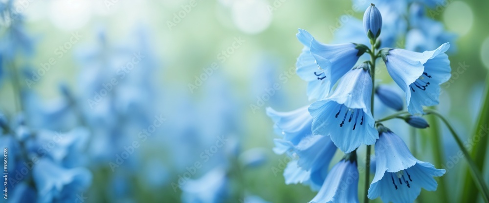 Delicate cornflower flowers in soft blue tones creating a tranquil floral background Delicate cornflower flowers in soft blue tones creating a tranquil floral background