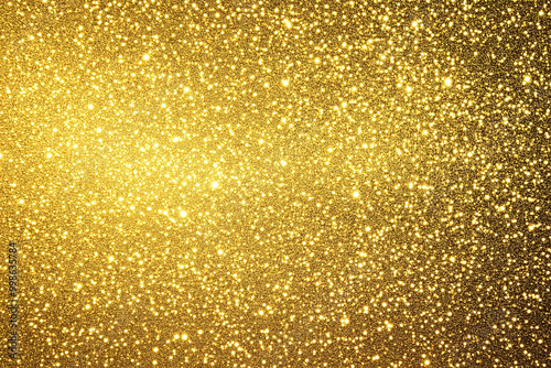 Gold Sparkling Lights Festive Background with Bokeh and Falling Stars – Christmas Card or Invitation