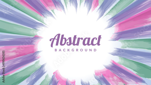 abstract explosion of pastel colors, including pink, green, and purple, radiates outward from a bright white center. Sunburst frame with blank space for text