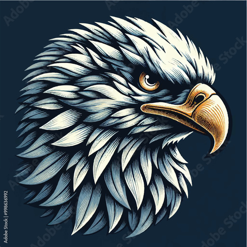 Eagle head clipart design with vector art of illustration