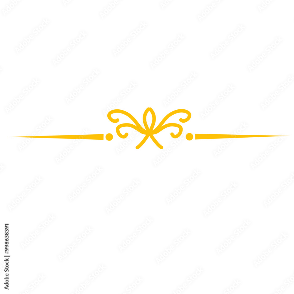 Gold Text Divider Vector