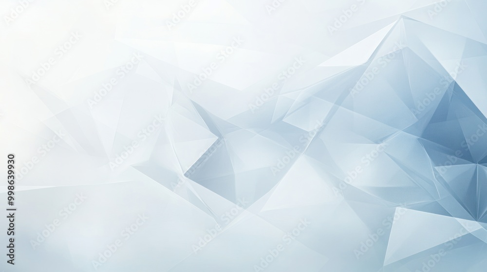 Naklejka premium Abstract geometric background with light blue and white tones and a triangular pattern.