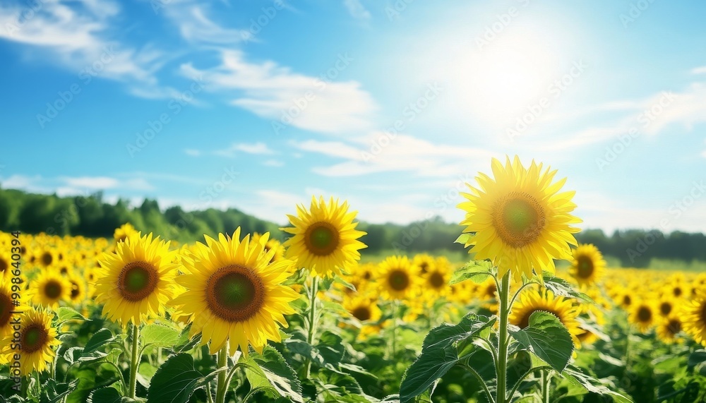 Sunflower Field. Sunflowers in Bloom. Sunflower Garden. Golden Hour Sunflowers. Sunny Sunflower Field.