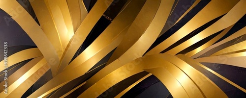 Wallpaper Mural a striking abstract composition of overlapping golden lines and curves, creating a sense of depth and movement The lines are arranged in a diagonal pattern, with some curved Torontodigital.ca