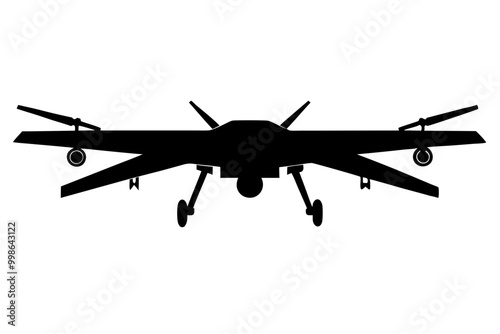 American mq 1-predator unmanned aerial Icon Silhouette - Transparent Background Clip art 