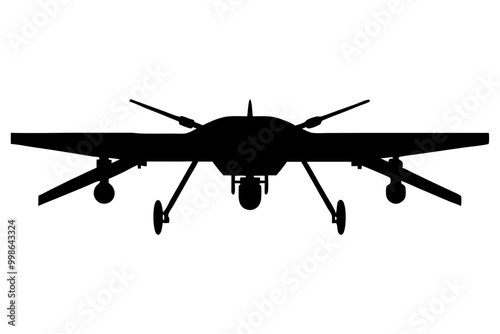 American mq 1-predator unmanned aerial Icon Silhouette - Transparent Background Clip art 