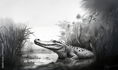 crocodile in the swamp