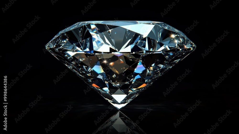 A sparkling diamond with intricate cuts, set against a blank background, representing the beauty and value of precious gems A sparkling diamond with intricate cuts, set against a blank background, representing the beauty and value of precious gems