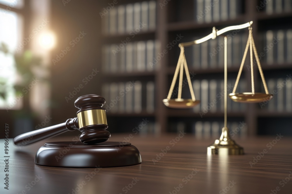 Scale and gavel, depicting justice and law. Scale and gavel, depicting justice and law.