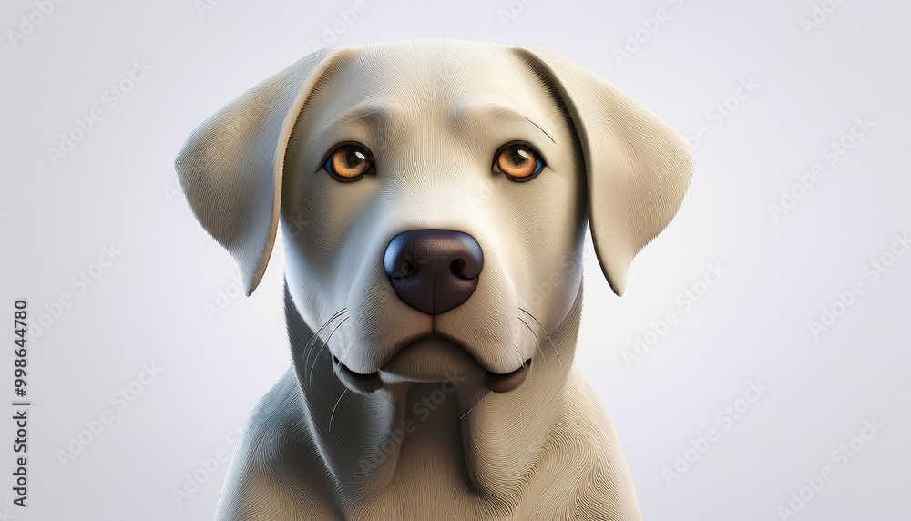 Cute Labrador Retriever Dog Portrait with Soft Fur and Big Eyes Cute Labrador Retriever Dog Portrait with Soft Fur and Big Eyes