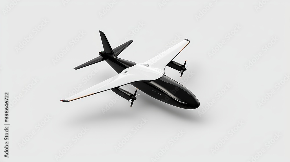 Modern airplane design, white isolated background. Modern airplane design, white isolated background.