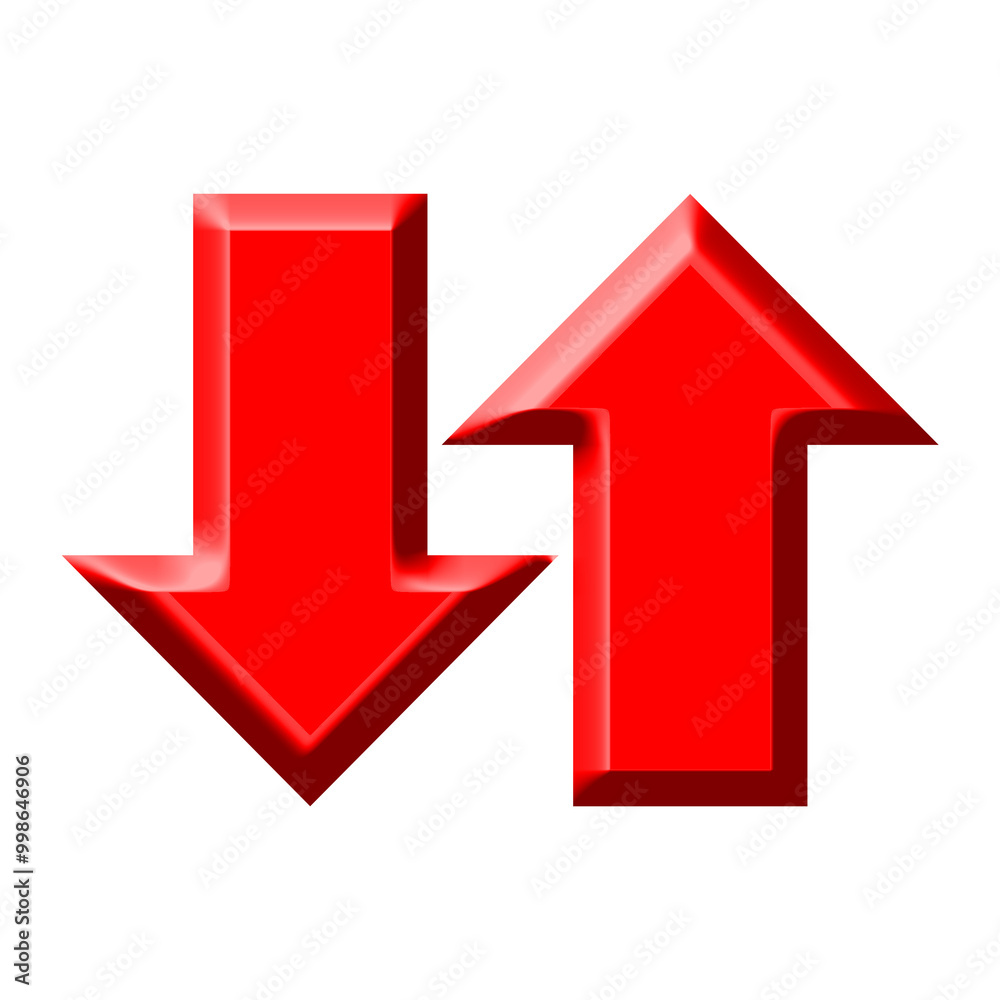 3d red arrow Up and Down 3d red arrow Up and Down
