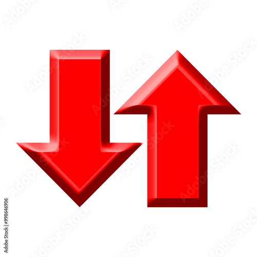 3d red arrow Up and Down 