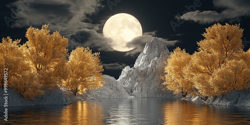 A serene landscape featurin...
