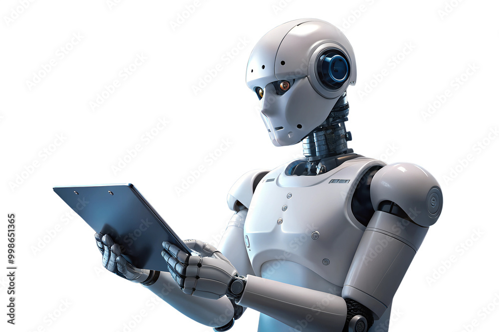 Ai robot using tablet with AI artificial intelligence technology Ai robot using tablet with AI artificial intelligence technology