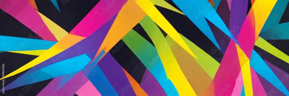 a vibrant abstract composition featuring intersecting lines and shapes in a variety of bright colors, including pink, blue, yellow, and green, against a a vibrant abstract composition featuring intersecting lines and shapes in a variety of bright colors, including pink, blue, yellow, and green, against a