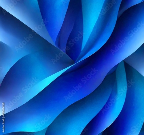 a close-up view of abstract blue and white shapes, creating a dynamic and visually striking composition photo