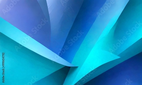 a vibrant abstract composition of overlapping curved lines in shades of blue and teal, creating a dynamic and visually striking pattern