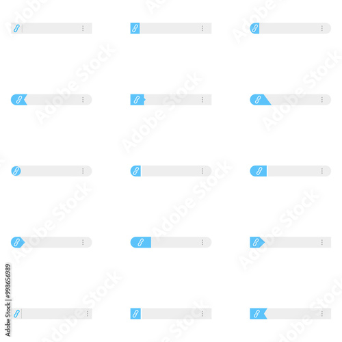 Set of Internet web page URL links. Web Links and Hyperlinks. , Chain, Web Address, Internet Shortcuts, Browsers, External Links. Vector illustration