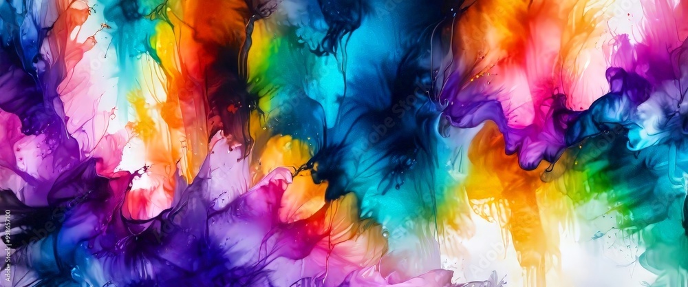 Fototapeta premium a vibrant abstract painting featuring a dynamic interplay of colors, including shades of blue, orange, pink, and purple, creating a sense of movement and energy