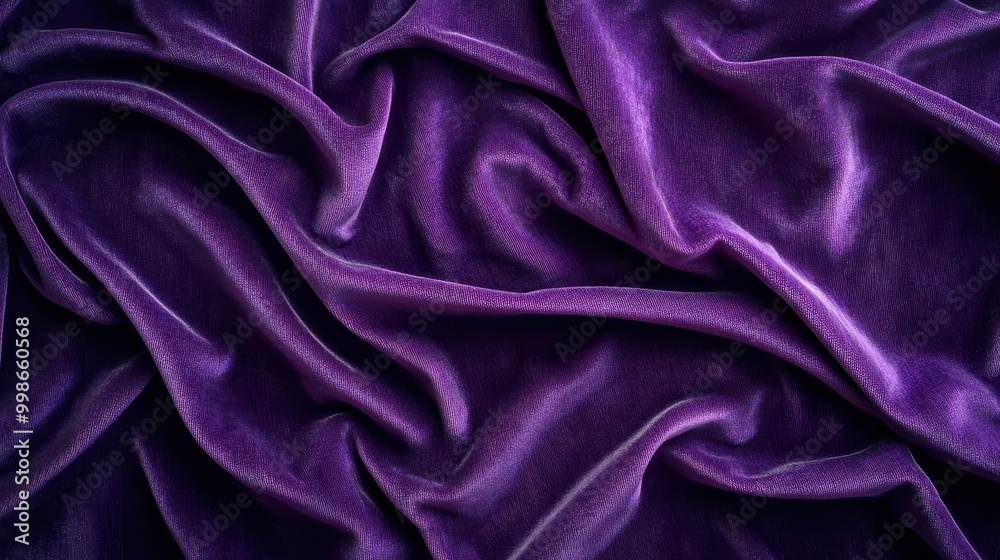 Obraz premium Elegant purple velvet fabric with a smooth texture, perfect for luxury design projects and creative backgrounds.