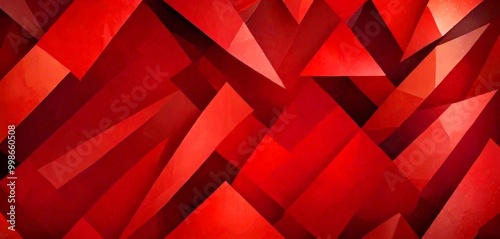 a geometric pattern composed of red triangles and rectangles, creating a visually striking and abstract design photo