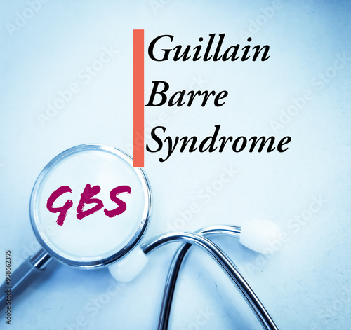 Guillain-Barré syndrome (GBS) medical term, medical conceptual image photo