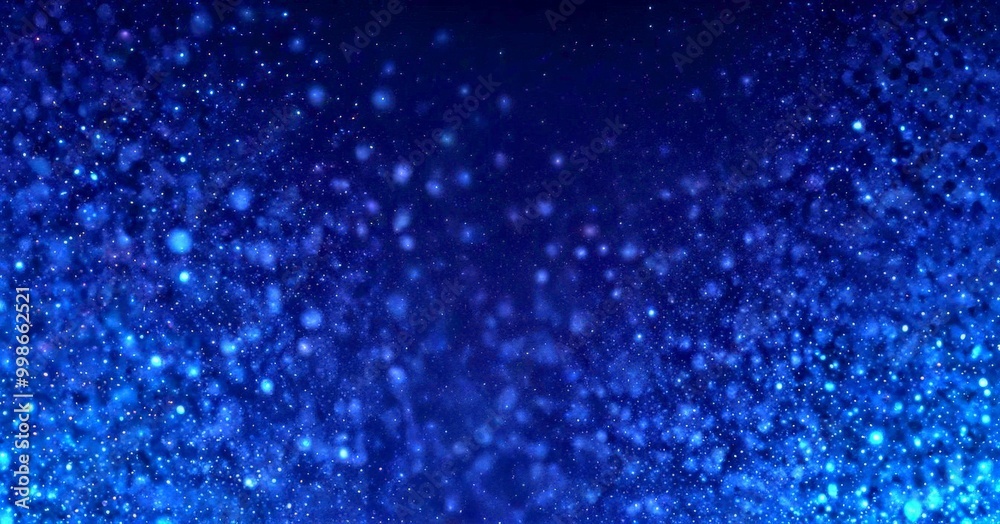 Fototapeta premium a dark blue background with numerous small, glowing dots scattered throughout, creating a sense of depth and dimension The dots appear to be