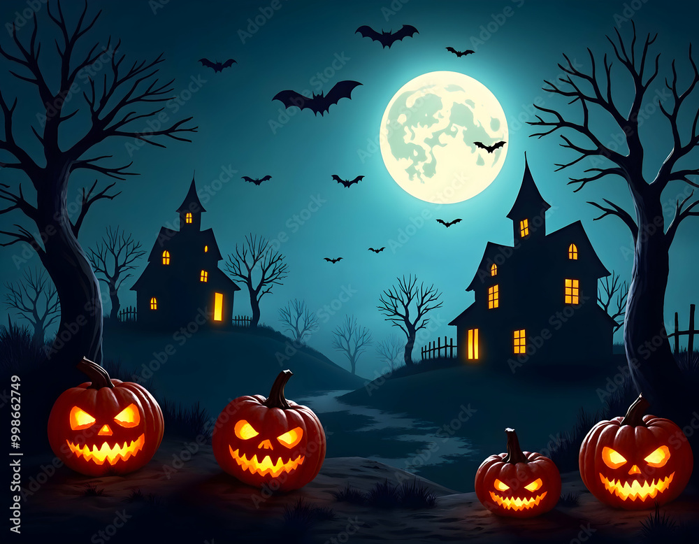 Fototapeta premium Spooky Halloween Night