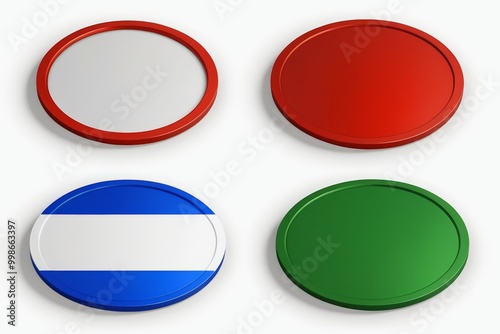 Free Download a set of four different colored buttons with a white, red, and green one - GFXLoad