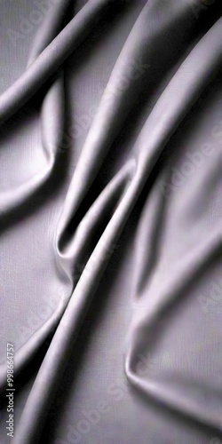 Close-up black fabric with a crumpled texture, featuring a dark, glossy appearance photo