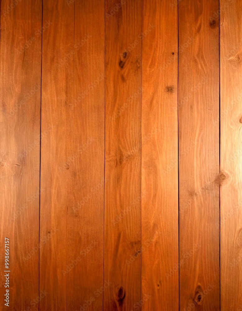 Naklejka premium A close-up wooden panel with visible grain and knots, creating a textured and natural appearance