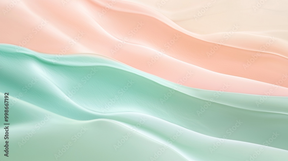 Mesmerizing wavy pattern in pastel shades of pink and green, modern and elegant design evokes dynamic motion. Silk-like texture adds luxury. Ideal for spa, fashion, or cosmetic themes Mesmerizing wavy pattern in pastel shades of pink and green, modern and elegant design evokes dynamic motion. Silk-like texture adds luxury. Ideal for spa, fashion, or cosmetic themes