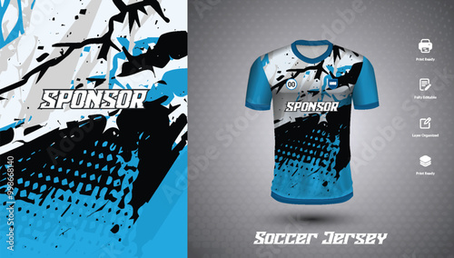 Soccer jersey design for sublimation or sports tshirt design for cricket
