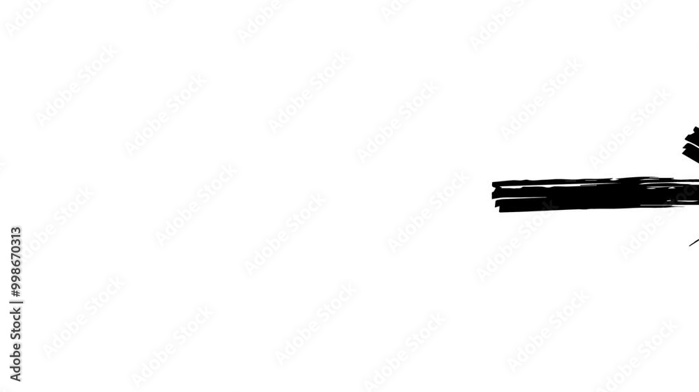 hand drawn brush effect arrow moving.