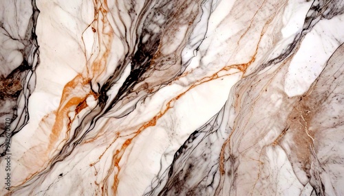 Marble with a swirling pattern of light and dark gray, white, and beige hues photo